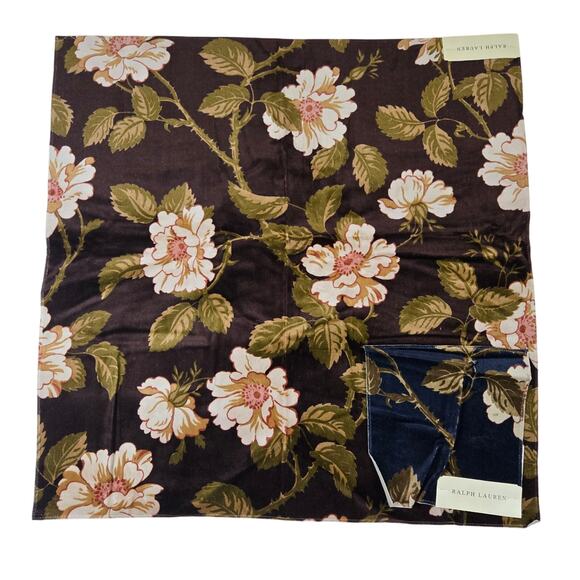 Ralph Lauren Other - VTG Ralph Lauren Upholstery Fabric Granby Floral Velvet Aubergine 27x27inch 0799
